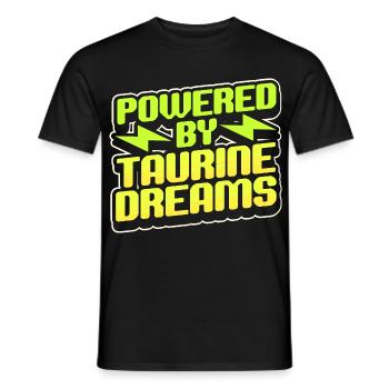 Energy Drink Powered By Taurine Dreams - Men's T-Shirt - black - Front - AI Model Male 178 light (178cm)