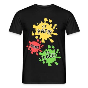 Boom, in your face! - Men's T-Shirt - black - Front - AI Model Male 178 light (178cm)