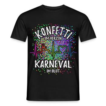 Confetti in the Heart - Carnival in the Blood - Cologne - Men's T-Shirt - black - Front - AI Model Male 178 light (178cm)