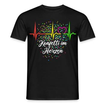 Confetti in the Heart - Carnival in the Blood - Cologne - Men's T-Shirt - black - Front - AI Model Male 178 light (178cm)
