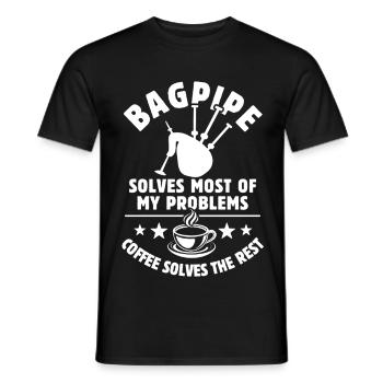 cornemuse résout la plupart de mes problèmes - Kaffee Gesche - T-shirt homme - noir - Devant - AI Model Male 178 light (178cm)