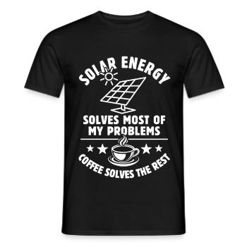 L’énergie solaire résout la plupart de mes problèmes - Café - T-shirt homme - noir - Devant - AI Model Male 178 light (178cm)