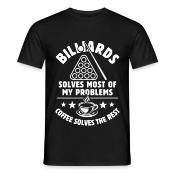 Le billard résout la plupart de mes problèmes - Café - T-shirt homme - noir - Devant - AI Model Male 178 light (178cm)