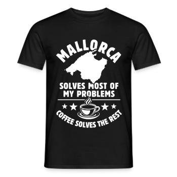Majorque résout la plupart de mes problèmes - Café - T-shirt homme - noir - Devant - AI Model Male 178 light (178cm)