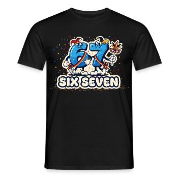 67 Six Seven Meme Costume Carnaval Carnaval 6 7 - T-shirt homme - noir - Devant - AI Model Male 178 light (178cm)
