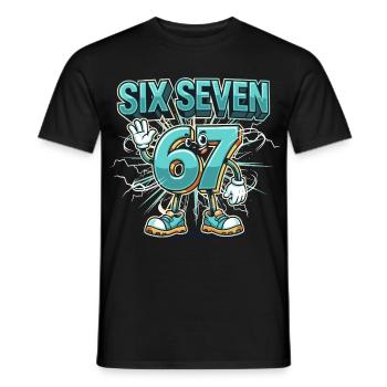 Mème 67 Six Seven Italien Mème Drôle - T-shirt homme - noir - Devant - AI Model Male 178 light (178cm)