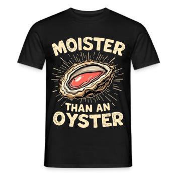 Feucht wie eine Auster – Wortwitz - Männer T-Shirt - Schwarz - Vorne - AI Model Male 178 light (178cm)