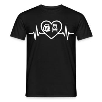 Herzbier-Flipper-Humor - Männer T-Shirt - Schwarz - Vorne - AI Model Male 178 light (178cm)