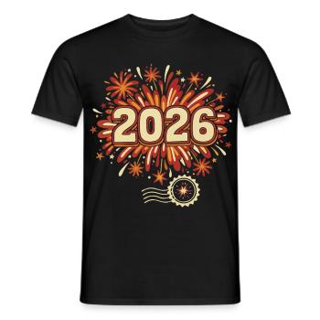 Feuerwerk 2026 an Silvester feiern - Männer T-Shirt - Schwarz - Vorne - AI Model Male 178 light (178cm)