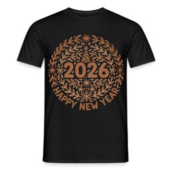 Design der Feier zum Frohen Neujahr 2026 - Männer T-Shirt - Schwarz - Vorne - AI Model Male 178 light (178cm)