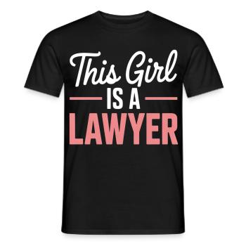This girl is a lawyer - Men's T-Shirt - black - Front - AI Model Male 178 light (178cm)