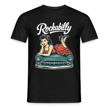 Rockabilly Oldtimer Auto Pin Up Retro Geschenk - Männer T-Shirt - Schwarz - Vorne - AI Model Male 178 light (178cm)