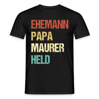 Maurer Papa - Männer T-Shirt - Schwarz - Vorne - AI Model Male 178 light (178cm)