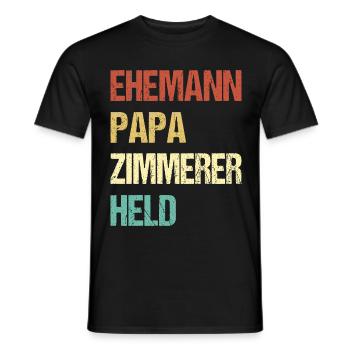 Zimmerer Papa - Männer T-Shirt - Schwarz - Vorne - AI Model Male 178 light (178cm)