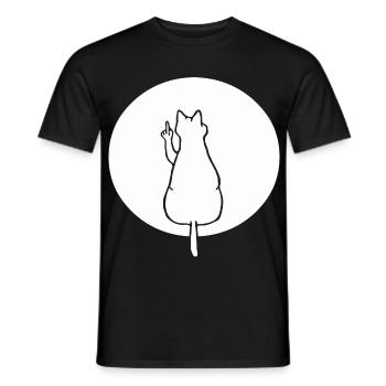 Chat chats chaton chat doigt d’honneur - T-shirt homme - noir - Devant - AI Model Male 178 light (178cm)