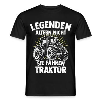 Legends drive a farmer's tractor - Men's T-Shirt - black - Front - AI Model Male 178 light (178cm)