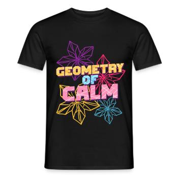 Origami Geometry Of Calm - Men's T-Shirt - black - Front - AI Model Male 178 light (178cm)