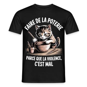 Keramik, weil Gewalt schlecht ist - Männer T-Shirt - Schwarz - Vorne - AI Model Male 178 light (178cm)