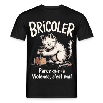 Basteln, weil Gewalt schlecht ist - Männer T-Shirt - Schwarz - Vorne - AI Model Male 178 light (178cm)