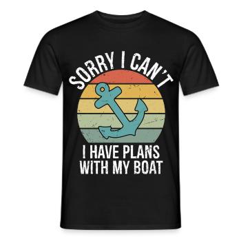 Sorry I Can't I Have Plans with My Boat Captain - Männer T-Shirt - Schwarz - Vorne - AI Model Male 178 light (178cm)