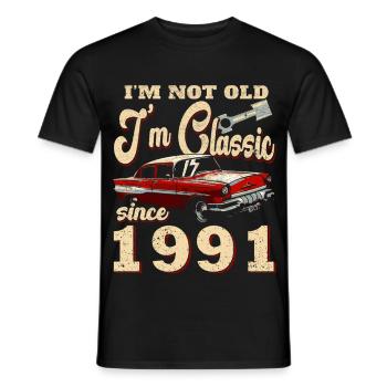 Not old, I'm classic 1991 car - Men's T-Shirt - black - Front - AI Model Male 178 light (178cm)