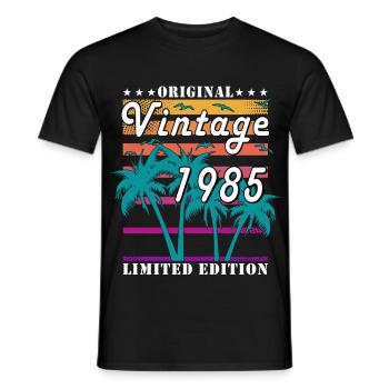 Vintage 1985 Limited Edition Palm - Men's T-Shirt - black - Front - AI Model Male 178 light (178cm)
