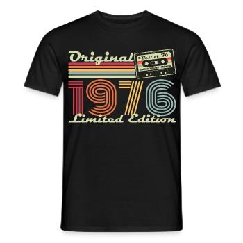 Original 1976 Jahrgang Vintage Geburtstag Retro - Männer T-Shirt - Schwarz - Vorne - AI Model Male 178 light (178cm)
