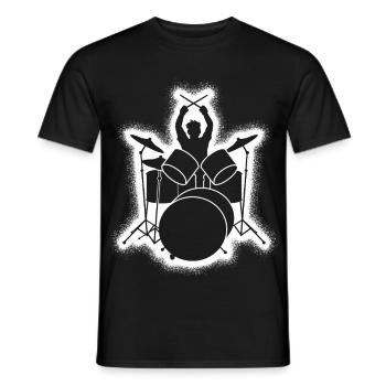 Drums Drummer Drummer - Men's T-Shirt - black - Front - AI Model Male 178 light (178cm)