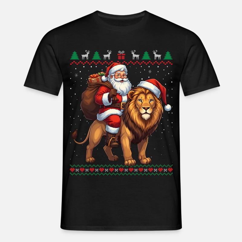 Fun Ugly Santa Weihnachtspullover - Männer T-Shirt - Schwarz
