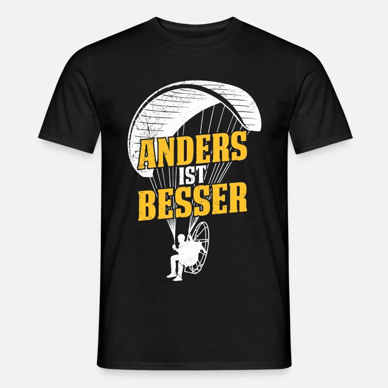 Paraglider DIFFERENT IS BETTER Fun - Men's T-Shirt - black