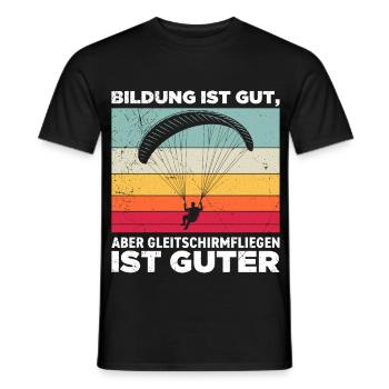 Parapente : L’ÉDUCATION EST UNE BONNE CHOSE EN PARAPENTE - T-shirt homme - noir - Devant - AI Model Male 178 light (178cm)