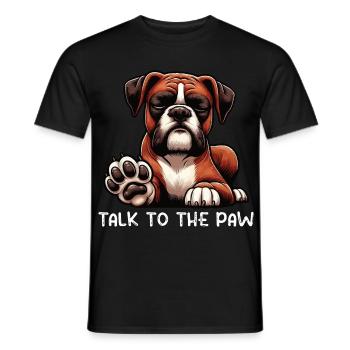 Parle au Paw Boxer Boxerhalter Boxerhund - T-shirt homme - noir - Devant - AI Model Male 178 light (178cm)
