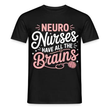 Neuropflegerinnen Gehirnhelden - Männer T-Shirt - Schwarz - Vorne - AI Model Male 178 light (178cm)