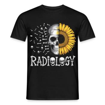 Radiologie du tournesol vs crâne - T-shirt homme - noir - Devant - AI Model Male 178 light (178cm)