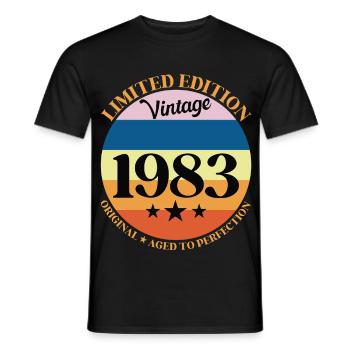 1983 Vintage Birthday Gift 83 Birthday - Men's T-Shirt - black - Front - AI Model Male 178 light (178cm)