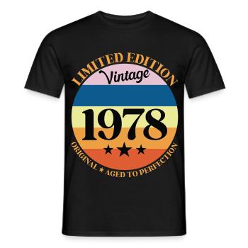 1978 Vintage Geburtstagsgeschenk 78 Geburtstag - Männer T-Shirt - Schwarz - Vorne - AI Model Male 178 light (178cm)
