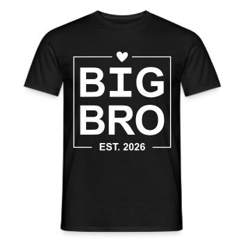 Big Bro Est 2026 - Men's T-Shirt - black - Front - AI Model Male 178 light (178cm)