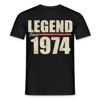 Anniversaire 1974 | Légende depuis 1974 - T-shirt homme - noir - Devant - AI Model Male 178 light (178cm)