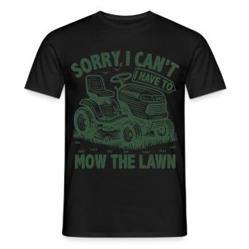 Désolé, je ne peux pas, je dois tondre la pelouse - T-shirt homme - noir - Devant - AI Model Male 178 light (178cm)