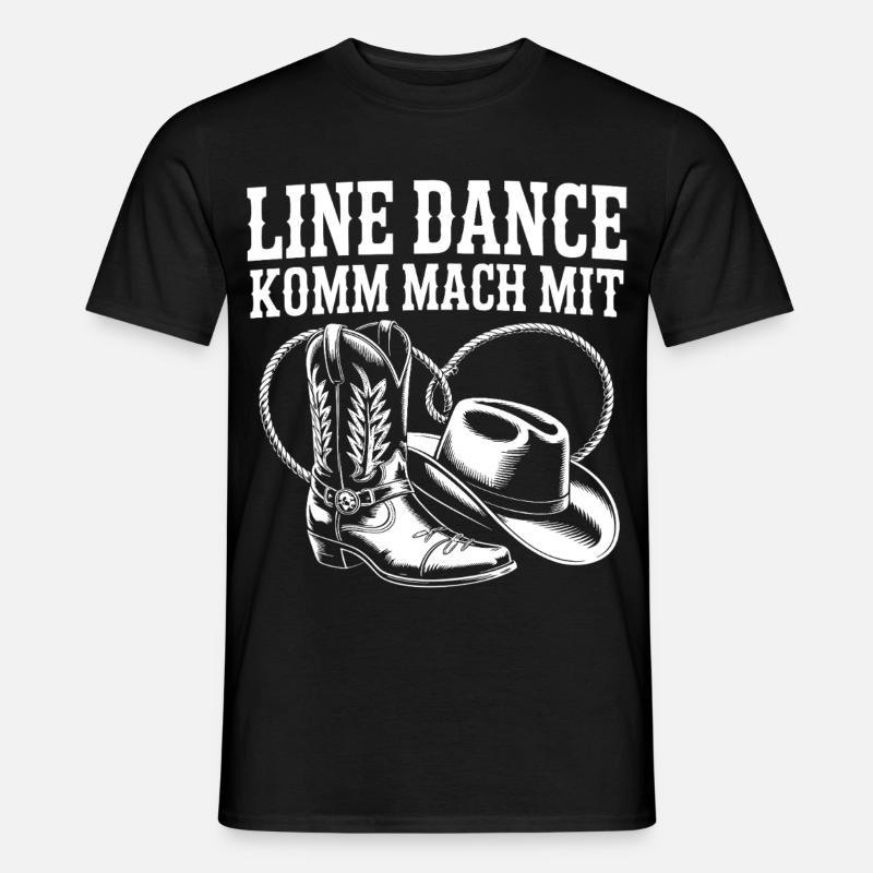 Line Dance Komm mach mit - Männer T-Shirt - Schwarz