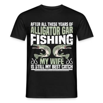  Alligator Gar Fishing Net Rod and Reel Combo - Men's T-Shirt - black - Front - AI Model Male 178 light (178cm)