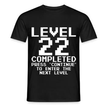 Level 22 Pixel Retro Completed - Men's T-Shirt - black - Front - AI Model Male 178 light (178cm)