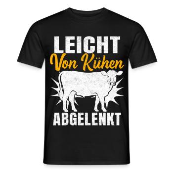 Easily distracted by cows - Men's T-Shirt - black - Front - AI Model Male 178 light (178cm)