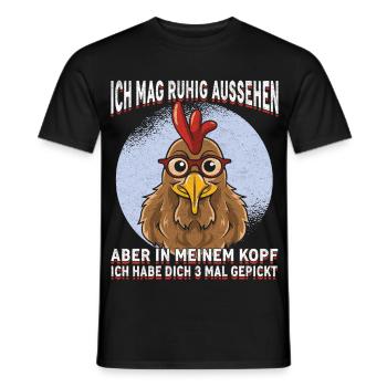 Küken mit Brille Kopfkino Spruch - Männer T-Shirt - Schwarz - Vorne - AI Model Male 178 light (178cm)