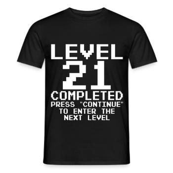 Level 21 Completed Pixel Quest - Männer T-Shirt - Schwarz - Vorne - AI Model Male 178 light (178cm)