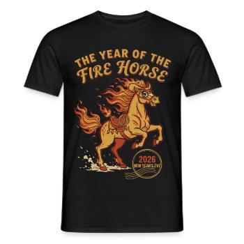The Year Of The Fire Horse 2026 Celebration - Men's T-Shirt - black - Front - AI Model Male 178 light (178cm)