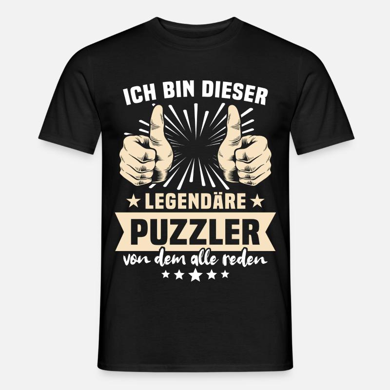Puzzler Sprüche - Männer T-Shirt - Schwarz