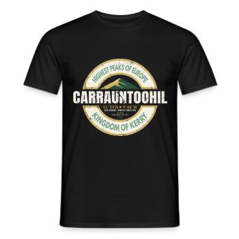 Carrauntoohil Ireland Mountain Heritage Badge - Men's T-Shirt - black - Front - AI Model Male 178 light (178cm)