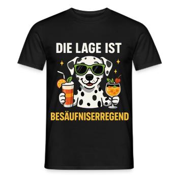 besäufniserregende lage hund, party cocktail shirt - Männer T-Shirt - Schwarz - Vorne - AI Model Male 178 light (178cm)