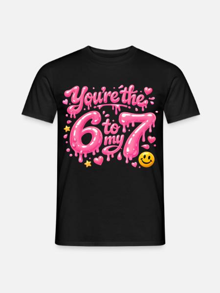 Du bist die 6 zu meiner 7 - Männer T-Shirt - Schwarz
